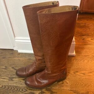 Women’s Frye Tall Leather Boots Tan Brown